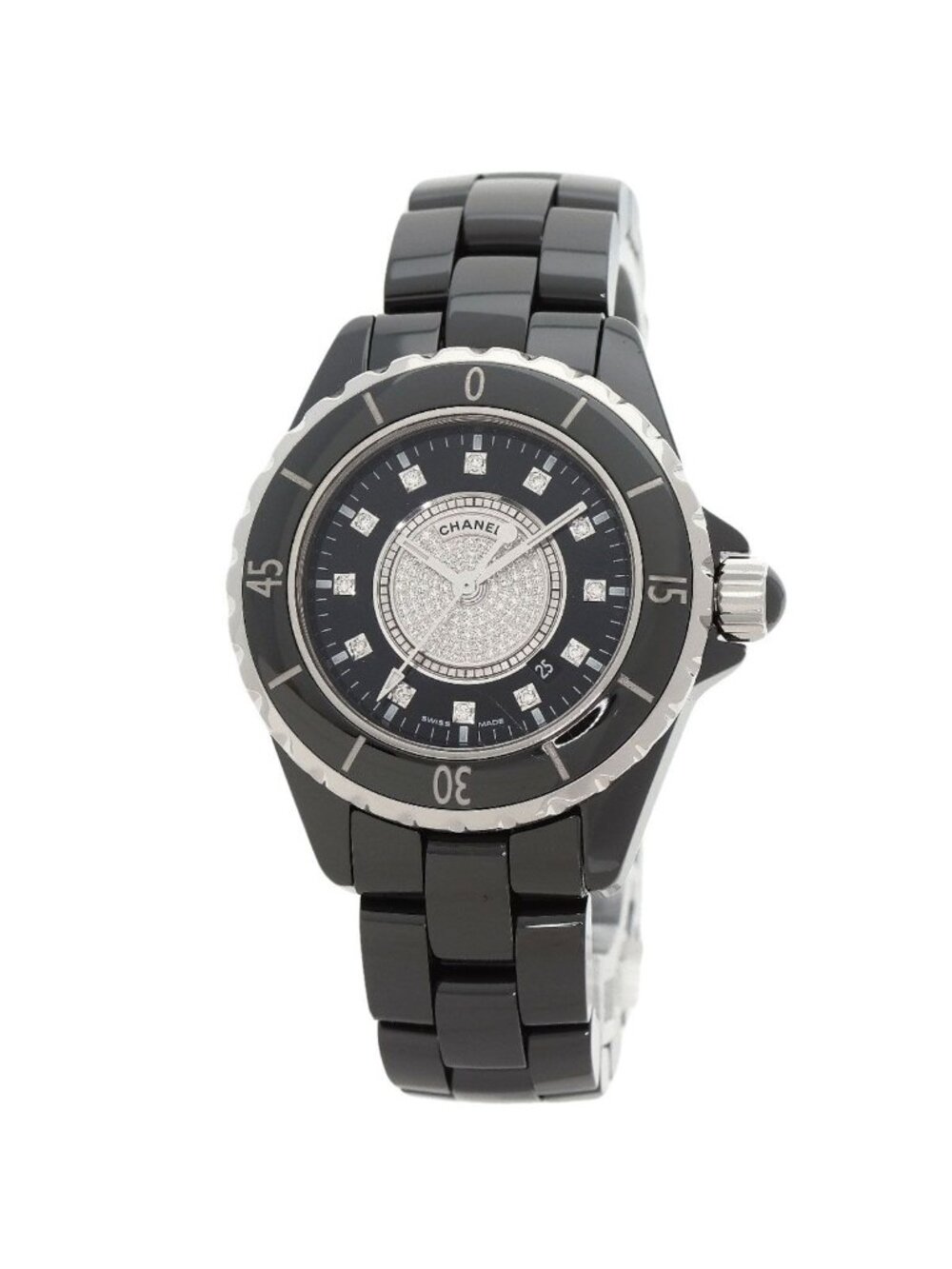 Chanel Center Diamond Watch Ceramic